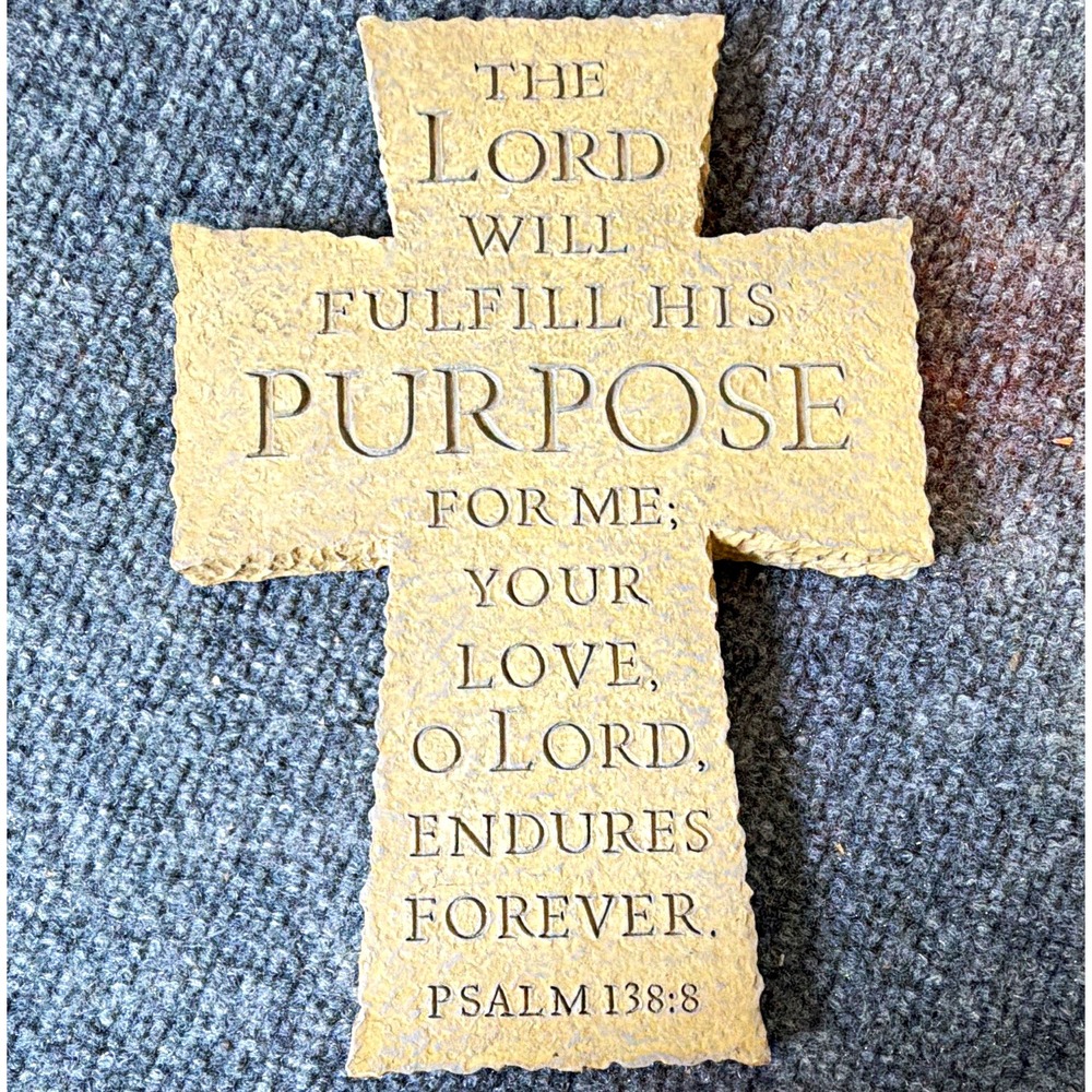 Zondervan The Purpose Driven Life Psalm 138:8 Wooden Cross Wall Plaque